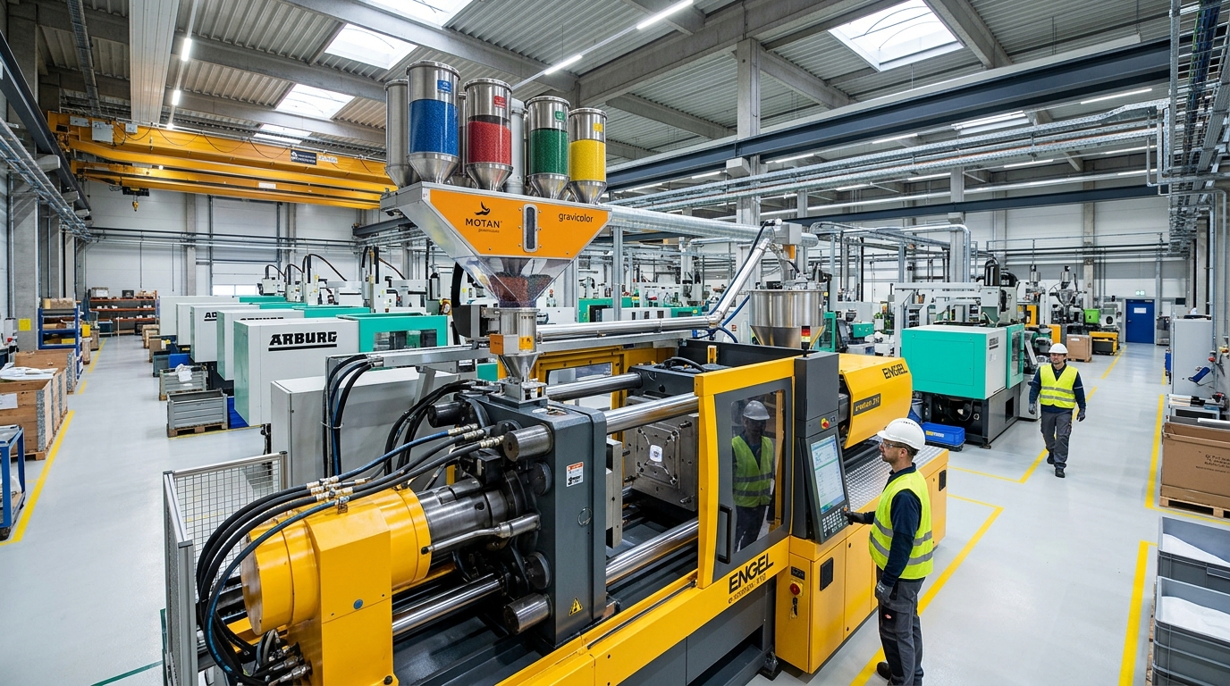 Plastik enjeksiyon makinesi, hammadde gravimetrik dozajlama ve SCADA ekranı