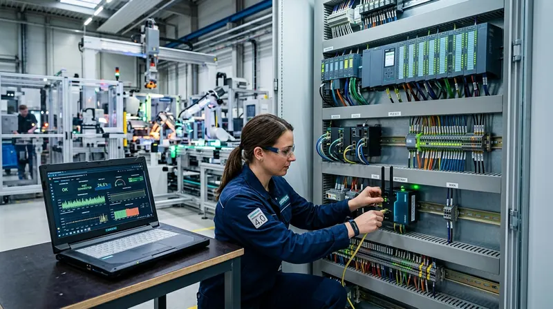 Siemens PLC panosu ve endüstriyel IoT telemetri veri toplama cihazı