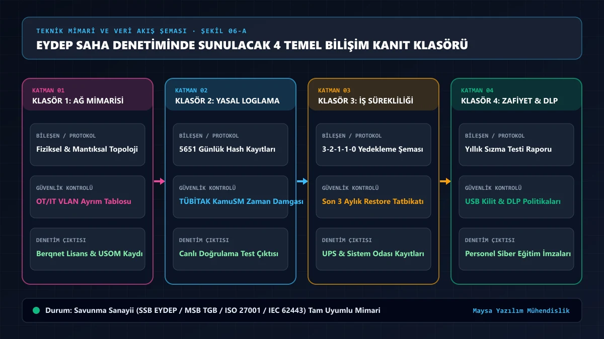 EYDEP saha denetiminde denetçilere sunulacak 4 temel bilişim ve siber güvenlik kanıt klasörü — Maysa Yazılım